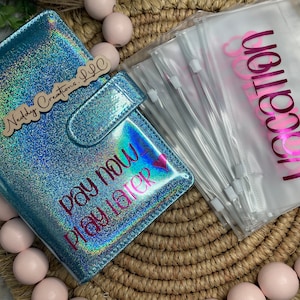 Holographic Glitter A6 Budget Binder: Custom Cash Envelope System
