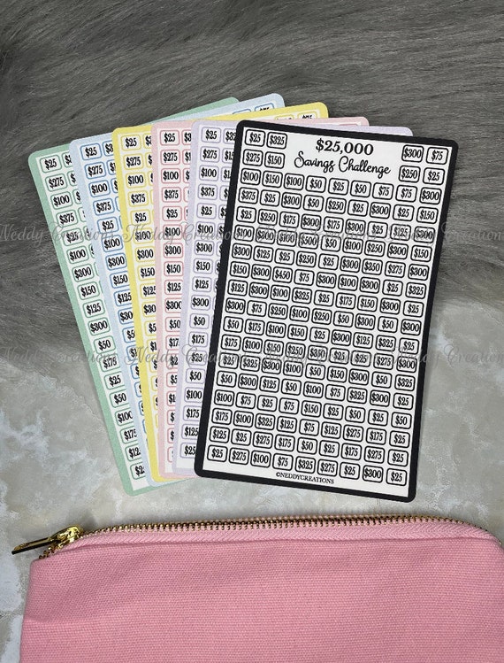 25K Savings Challenge Tracker: Laminated Money Saving Envelopes - Etsy