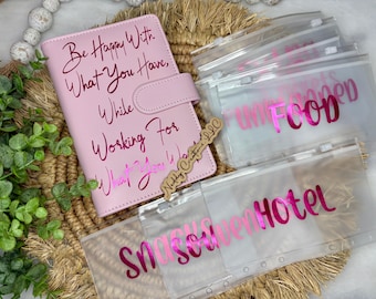 Custom A6 Budget Binder with Cash Envelopes: Personalized Money Wallet