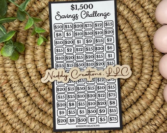 1500 Dollar Savings Challenge, Savings Challenge Envelopes, Savings Challenge Tracker, A6 Envelope Challenge, Laminate