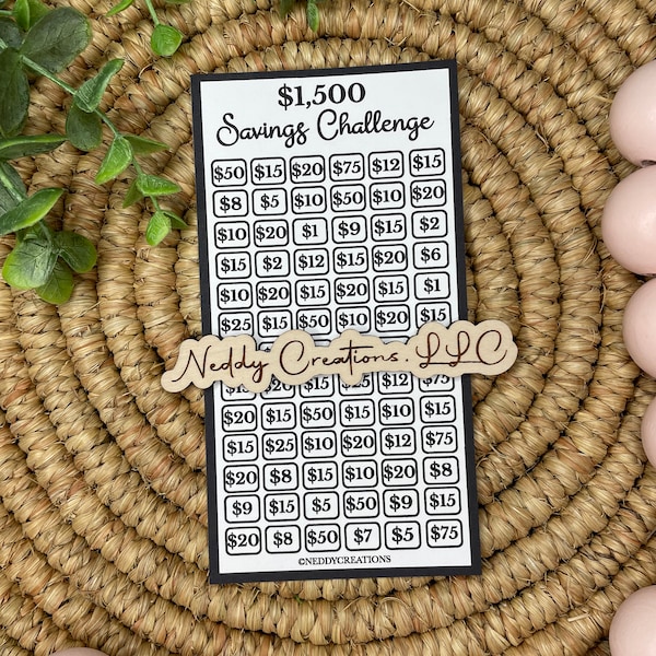 1500 Dollar Savings Challenge, Savings Challenge Envelopes, Savings Challenge Tracker, A6 Envelope Challenge, Laminate