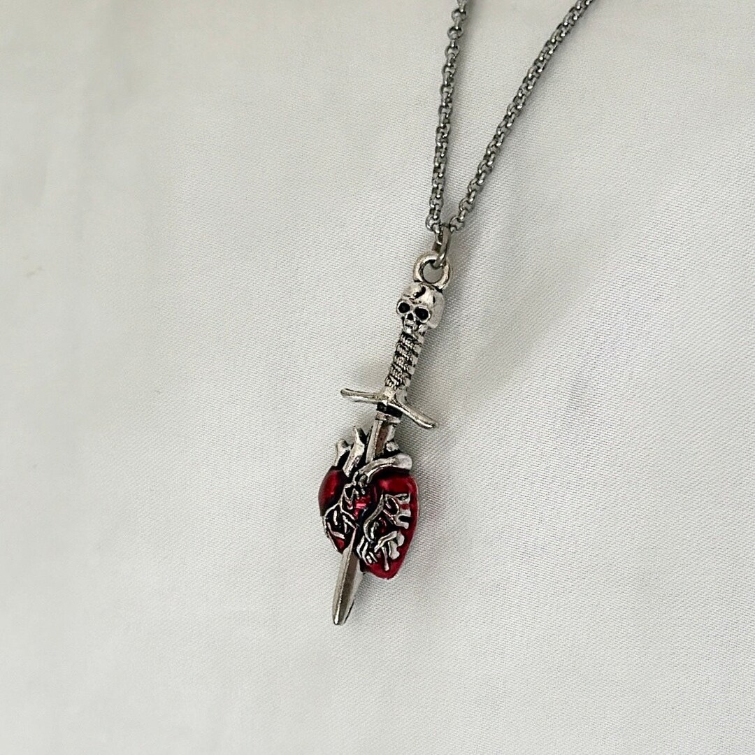 Sword Skull - 925 Silver Gothic Pendant by The Nevermore