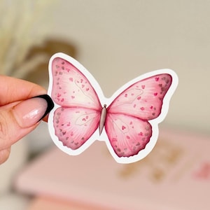 Butterfly Sticker Pink Aesthetic Coquette Butterfly Sticker Vinyl Decal Girly Teen Gift for Butterfly Lover Pink Gift for Friend Birthday