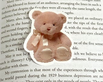 Teddy Bear Coquette Sticker Aesthetic Baby Shower Bear Sticker Party Favor Baby Bear Theme Brown Bear Kindle Lover Sticker Bow Aesthetic