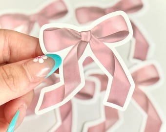 Pink Bow Sticker Coquette Accessories Decal Bow Sticker for Kindle Teen Girl Gift for Her Laptop Vintage Coquette Sticker for Scrapbook