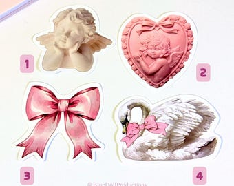 Rosa Sticker Pack Dollete Junk Journal Scrapbook Zubehör Girly Rosa Schleife Aufkleber Coquette Abziehbild Laptop Niedliche Rosa Ästhetische Aufkleber Bündel