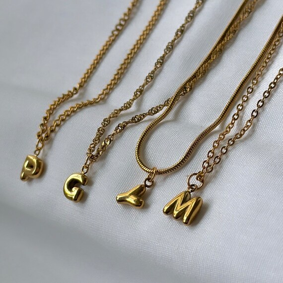 Bubble Letter Necklace Gold Custom Ballon Initial Charm Personalized Jewelry Gift for Her Women Dainty Relationship Jewelry for Friend Gift Etsy Canada