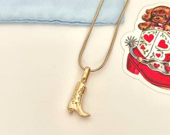 Cowboy Boot Necklace Vaquera Jewelry Western Lover Gift Cowgirl Boot Pendant 18K Gold Jewelry Minimalistic Country Girl  Necklace Bridesmaid