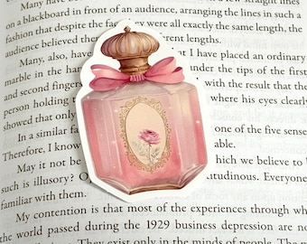 Naklejka na butelkę perfum w stylu vintage, kokietka, Dollete, różowa, delikatna naklejka do dziennika, pomysł na prezent dla nastolatka, laptop, akcesoria do kokietki w stylu vintage, eliksir