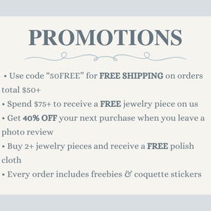 Blue Doll jewelry promotions including free shipping over $50 and discount offers