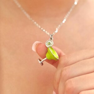 Cocktail Necklace Matching Jewelry Margarita Set Jewelry Gift for Bartender Friend Going Out Necklace Silver Jewelry Gift for Friend Cup
