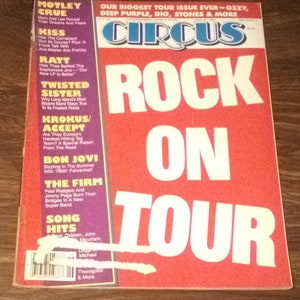 Circus Magazine Jun 1985 Rock On Tour / Motley Crue / Kiss / Ratt / Bon Jovi / The Firm