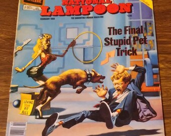 National Lampoon Feb 1988 The Final Stupid Pet Trick / Cowards of the Old West