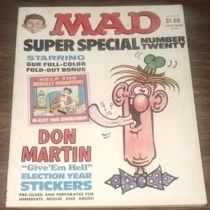 MAD Super Special #20 (1976) The Odd Father / “Give ‘Em Hell” Election Year Stickers