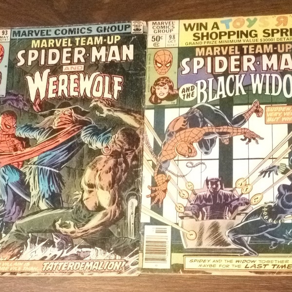 MARVEL TEAM-UP Spider-Man/Werewolf  #93 & Spider-Man/Black Widow  #98 (1980)