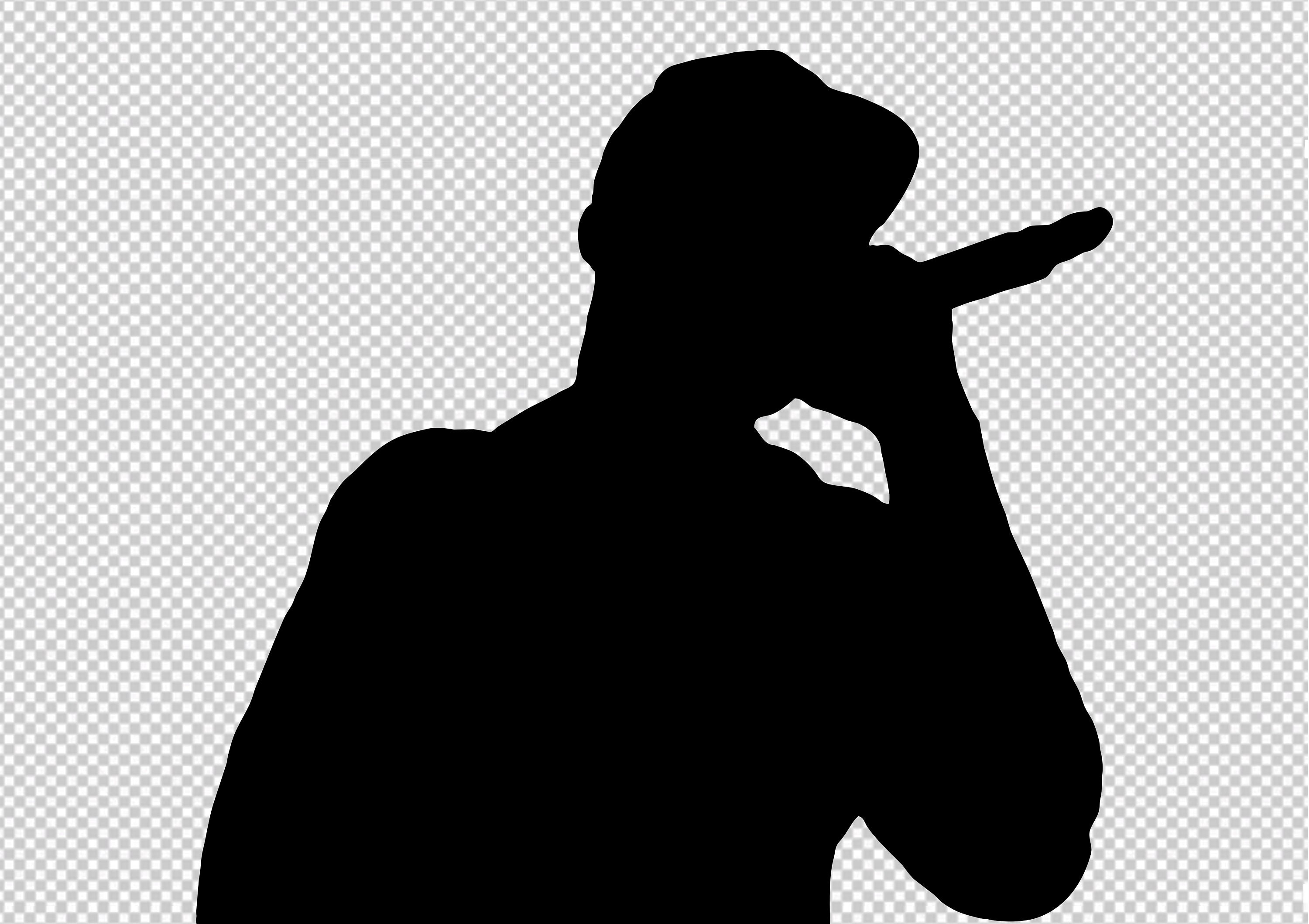 50 Cent Rapper Silhouette SVG PNG Shadow of Rapper Singer Microphone