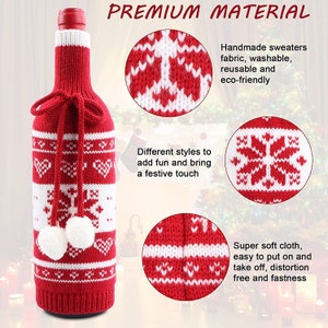 Details about Handmade Bottle Sleeve Sweater Knitted Wine Bottle Cover for Christmas Parties Details about Handmade Bottle Sleeve Sweater Knitted Wine Bottle Cover for Christmas Parties