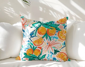 Summer Pillow, Orange Lemon pillow, Colorful citrus pillows Pillow Cover, Summer Pillows, Coastal Pillow, accent pillow, outdoor pillows