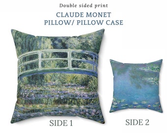Claude Monet The Japanese Bridge over The Water-Lily Pond Pillow Case, Claude Monet Painting Throw Pillow Cover, Monet Cushion