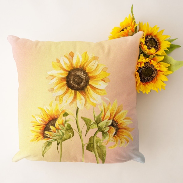 Sunflower Pillow Cover Etsy