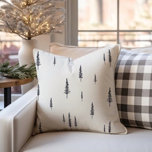 Minimalist Winter Tree Christmas Pillow Cover, Christmas Pillow Cover, Minimalist Christmas Pillow Cover, Winter Decor, Farmhouse Pillow