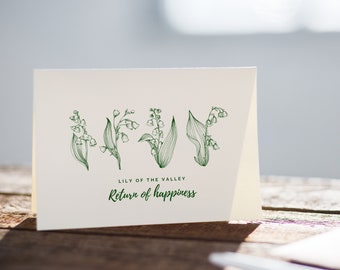 Lily of The Valley Card: May Birthday, Return of Happiness