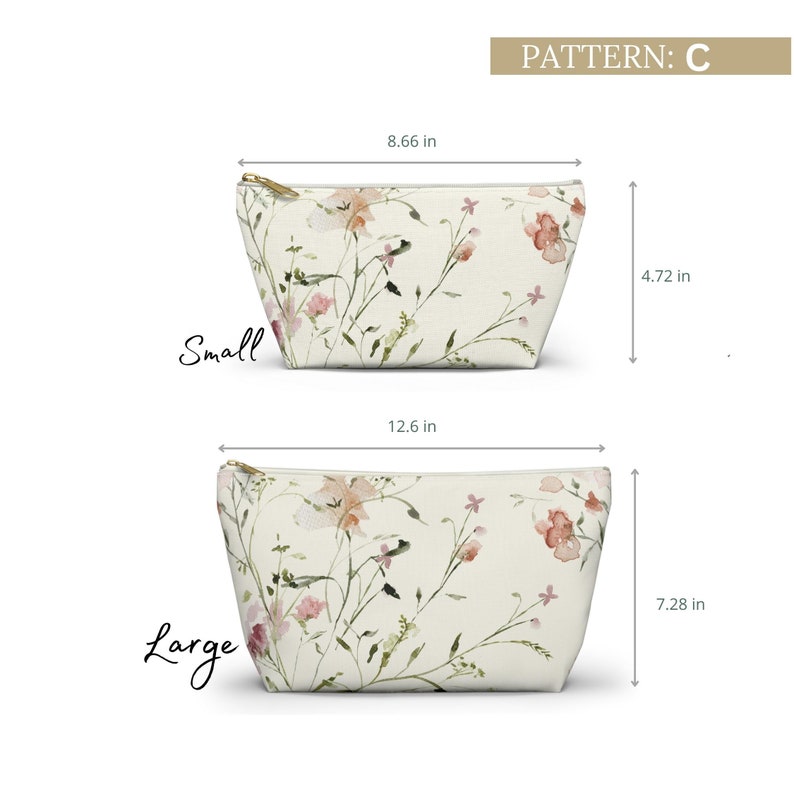 Watercolor Wildflowers Makeup Bag: Floral Zipper Pouch - Etsy