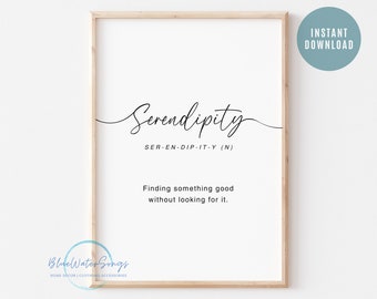 Serendipity Definition Print: Inspirerande väggkonst (digital nedladdning)