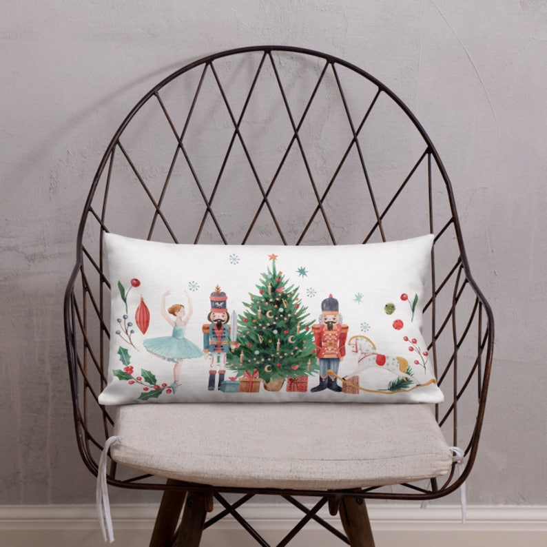 Nutcrackers Lumbar Pillow with Beads & Fringe Trim