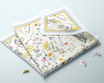 Wildflower Silk Habotai Scarf: Floral Square Scarf