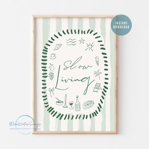 La Dolce Vita Slow Living Kunstdruck, Küstenleben Sommerdruck, Italien Kunst, Strand Wand Kunst Drucke, Minimalistischer digitaler Download