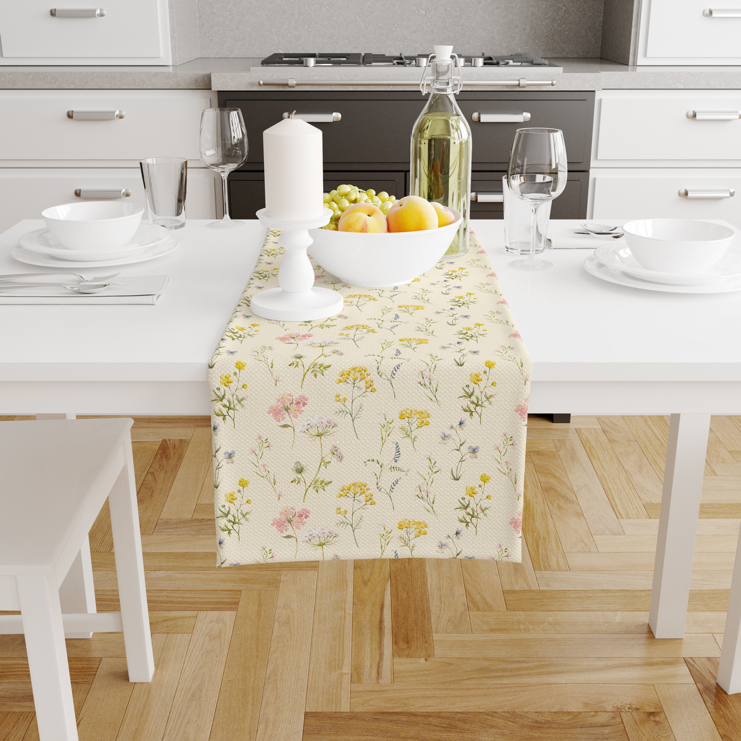TQQEPOOL Runner Tavolo,Fiori d'Arte Estate Stagionale Vacanza Cucina Pranzo caffè Decorazione Tavolo per Casa Interna All'aperto Partito Matrimonio (Color : F, Size : 33 * 180cm