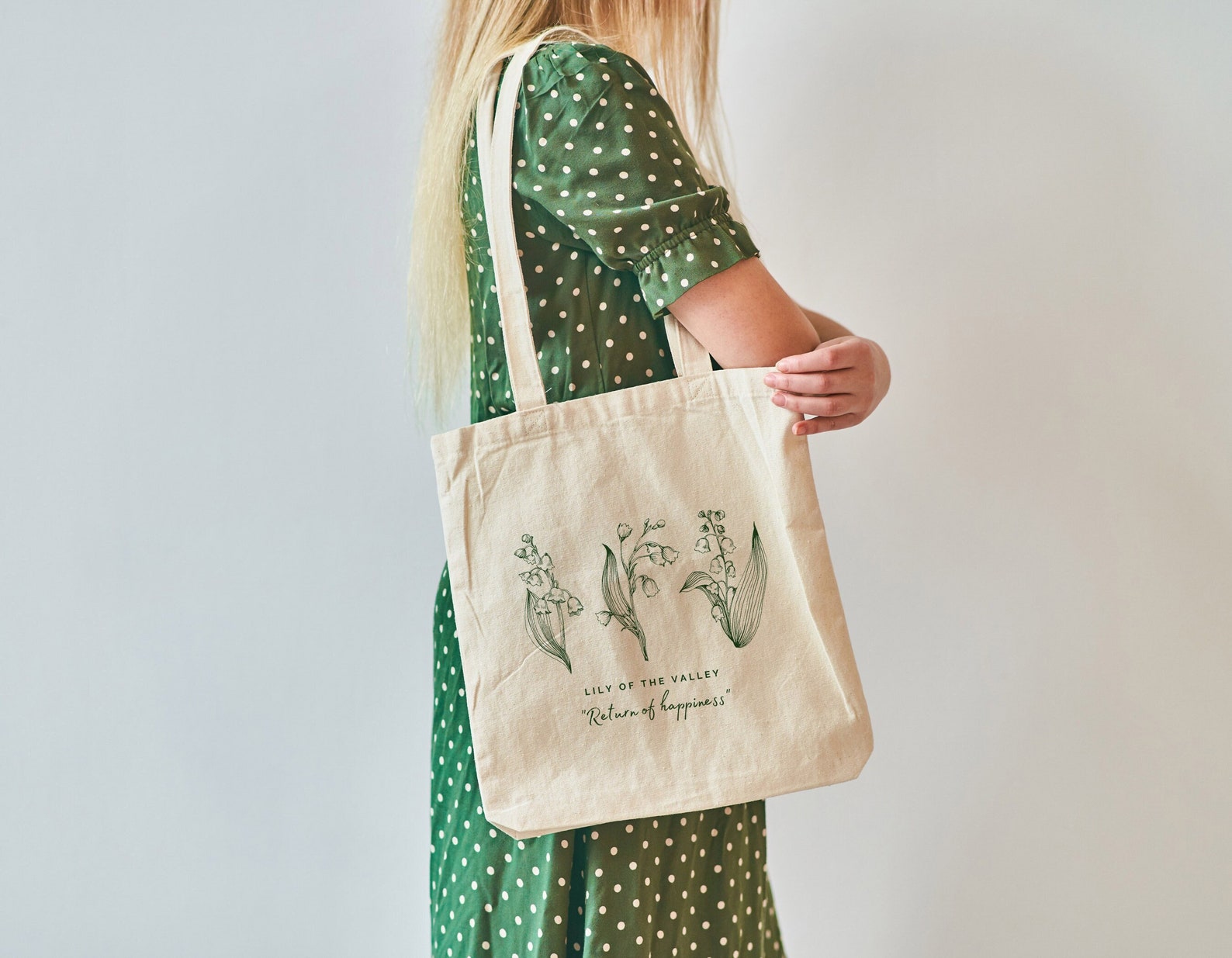 Lily of the Valley botanical tote bag