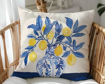 Summer Pillow, Italy Lemon pillow, Colorful citrus pillows Pillow Cover, Summer Pillows, Coastal Pillow, accent pillow, outdoor pillows