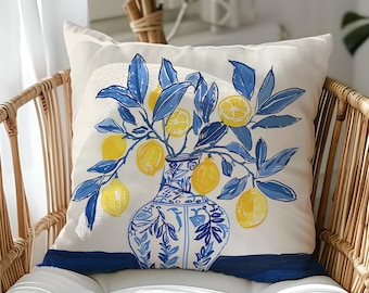 Summer Pillow, Italy Lemon pillow, Colorful citrus pillows Pillow Cover, Summer Pillows, Coastal Pillow, accent pillow, outdoor pillows