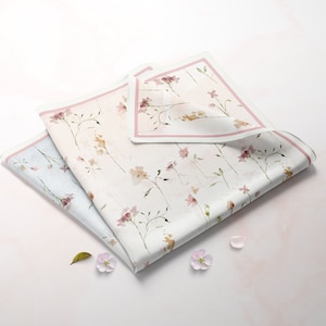 Pink Floral Silk Scarf: Watercolor Wildflower Print