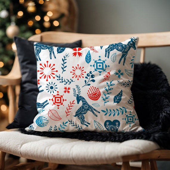 Christmas pillows blue sale