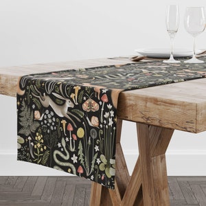Fall Table Runner, Autumn Forest Botanical Table Runner, Autumn Forest Table Runner, Fall Botanical Table Runner, Fall Home Decor