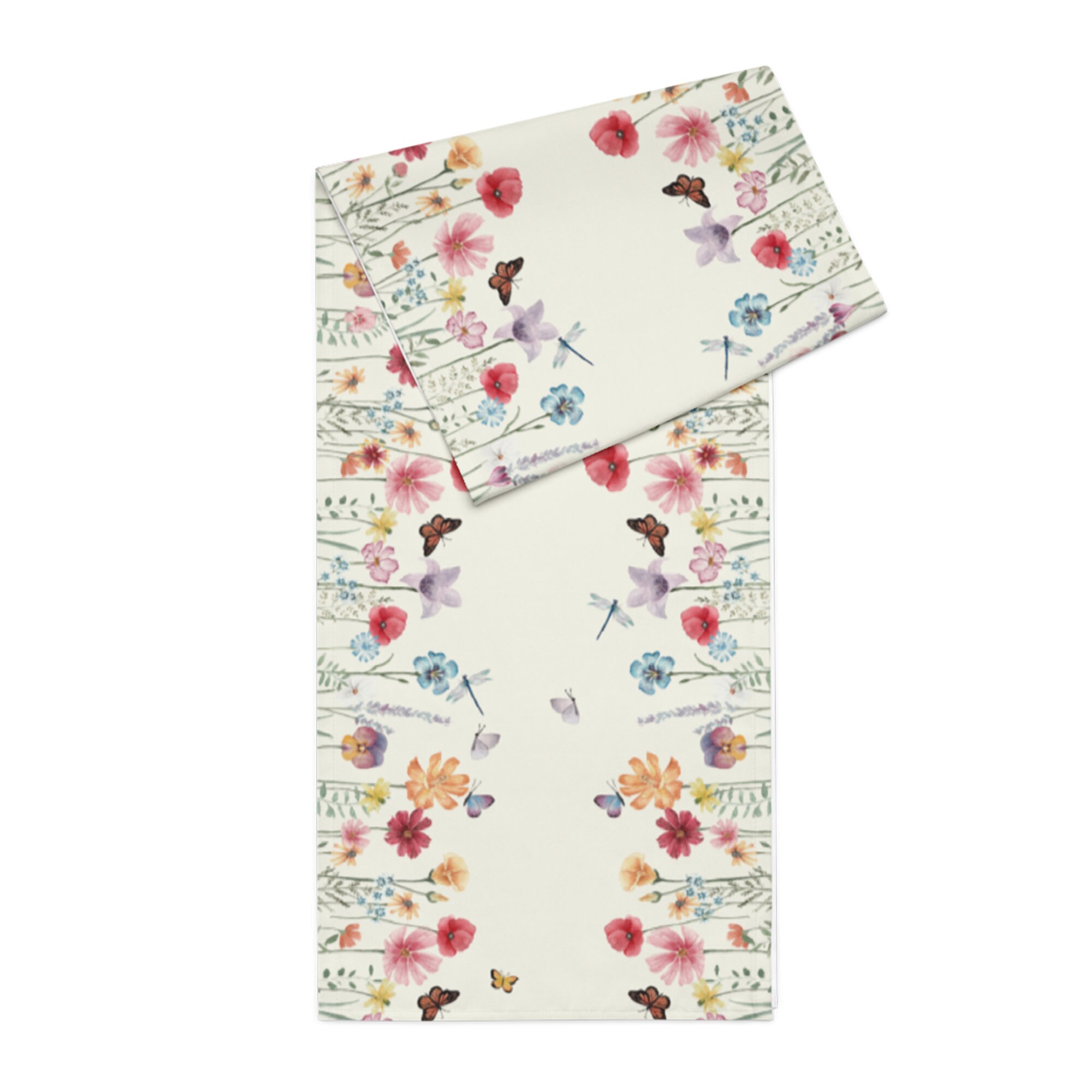 Runner Tavola Moderno Lino Runner Tavolo Legno Bohemian Dalia Fiore Grigio Verde Acqua Vintage Centrini Tovaglia per Comò Cucina Sala da Pranzo Porta TV Armadio Credenza Vacanza Casa Decor, 40x140cm