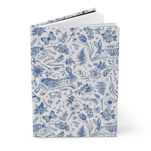 Journal lapins, papillons et fleurs, journal botanique à couverture rigide printemps-été, journal lapin mignon, cadeau pour amoureux des lapins