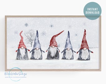 The Frame TV Art Christmas, Christmas Gnomes Samsung Frame TV Art Christmas, Digital Download, Frame TV Art, Samsung Frame Winter Art