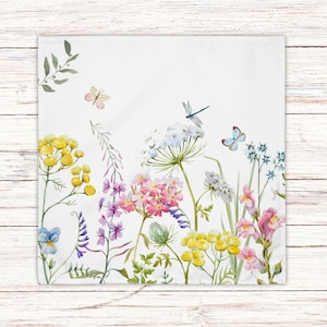 Floral Cloth Napkin Set, Watercolor Spring Summer Wildflowers Napkins, Wildflower Napkins, Botanical Napkins, Flowers Napkins, Spring Decor