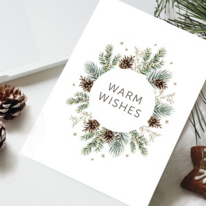 Winter Pine Christmas Card, Christmas Wreath Cards, Winter Pine, Merry Christmas Card, Winter Botanical Christmas Cards, Christmas Cards