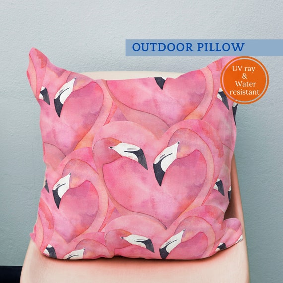 OUTDOOR Pillows Pink Flamingo Outdoor Pillow Couple Flamingo Pink Pillow Outdoor Pillows With Inserts Waterproof Pillow Coastal Pillows Etsy Canada