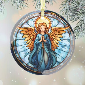 Angel Ornament, Christmas Stained Glass Ornaments, Angel Window ...