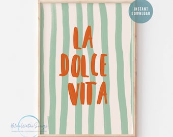 La Dolce Vita Poster, Summer art Print, Colorful Summer Poster Print, Italy Art, Beach Wall Art Prints, Minimalist Digital Download
