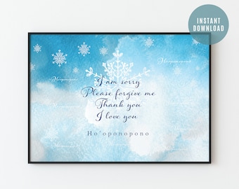 Ho'oponopono Prayer Art Print: Hawaiian Wall Decor (Digital Download)