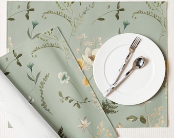 Wasserfarben Wildblumen Tischsets: Frühling Sommer Tischdeko