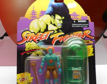 STREET FIGHTER BLANKA Bio-Warrior Action Figure Set 1994 Hasbro Capcom Vintage Sealed Official Movie Fighter