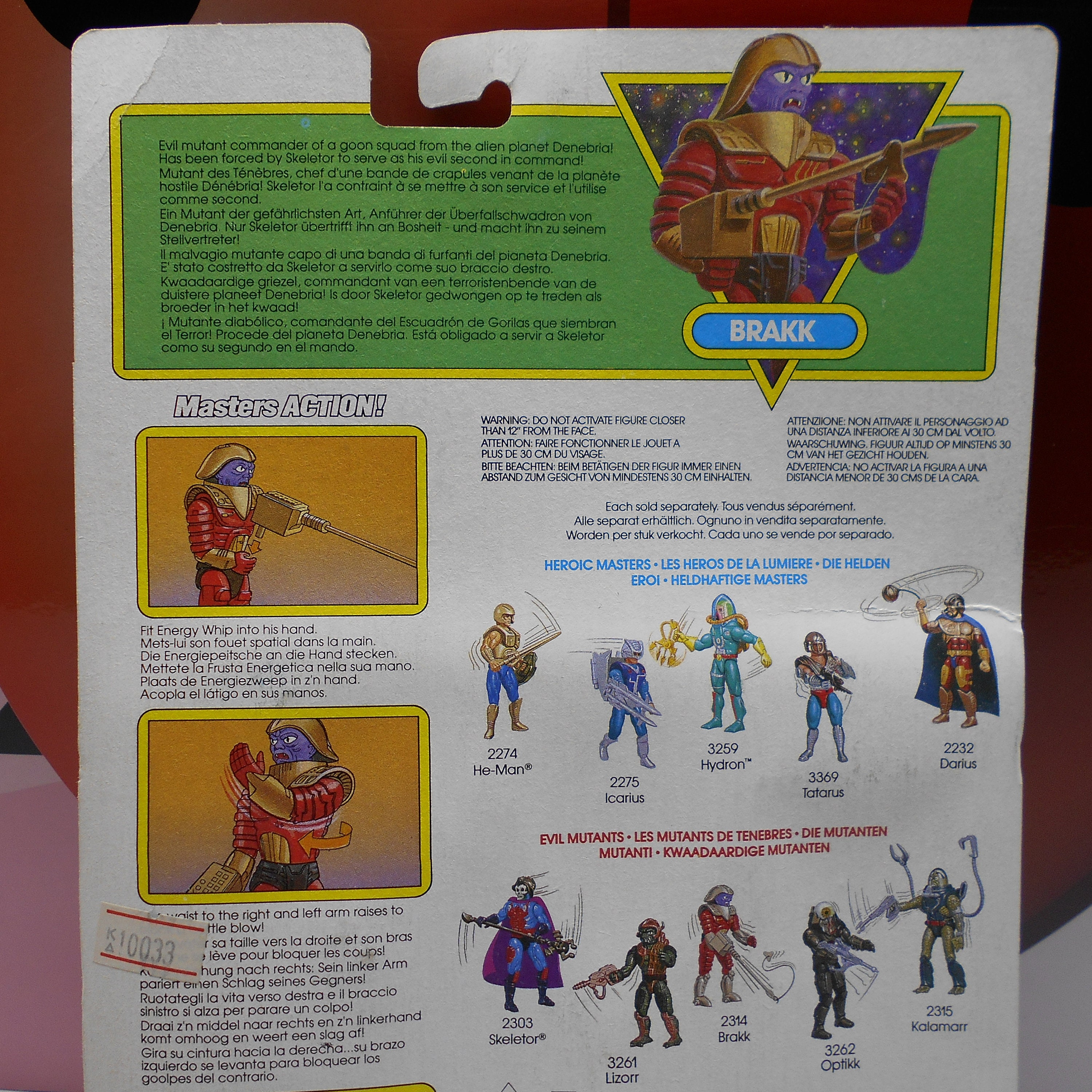 HE-MAN Brakk Flogg 2314 Evil Mutants Masters Action Figure 1988